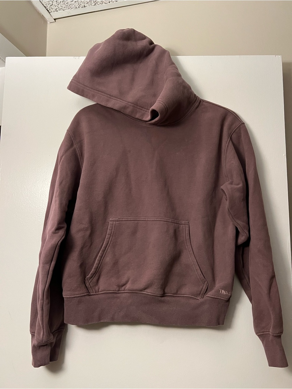 TNA Sweatfleece Cozy Fleece Perfect Fit Sweatshirt in Eggplant